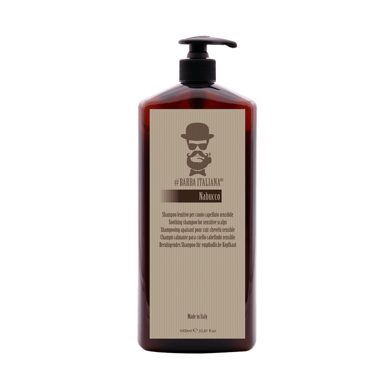 Barba Italiana Nabucco Soothing Shampoo For Sensitive Scalps - Заспокійливий шампунь для чутливої шкіри голови 1000 мл