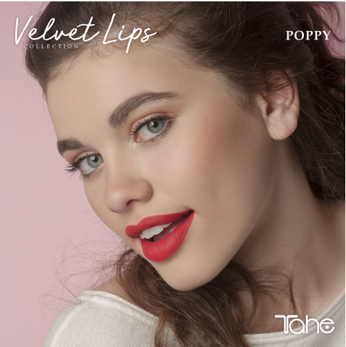 Tahe Velvet Lips Barra Labios Liquida Lipstick "Poppy" - Матова рідка губна помада Poppy Фото №2