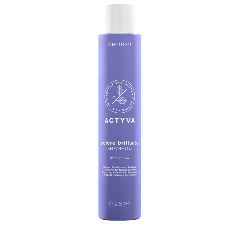 Kemon Actyva Colore Brilliante Shampoo Anti-Yellow - Шампунь із фіолетовим пігментом для холодного  250 мл