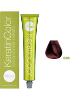 BBcos Keratin Color Hair Cream - Безаміачна фарба для волосся 100 мл 5/66 - Каштановий світло-червоний