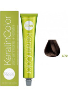 BBcos Keratin Color Hair Cream - Безаміачна фарба для волосся 100 мл 7/72 - Горіх