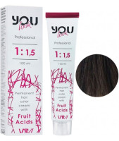 You Look Permanent Hair Color Cream With Fruit Acids - Стійка фарба для волосся 100 мл 7.1 Блондин попелястий