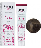 You Look Permanent Hair Color Cream With Fruit Acids - Стійка фарба для волосся 100 мл 6.71 Темний блондин коричневий попелястий