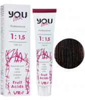 You Look Permanent Hair Color Cream With Fruit Acids - Стійка фарба для волосся 100 мл 3 Темний шатен