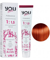 You Look Permanent Hair Color Cream With Fruit Acids - Стойкая Краска Для Волос 100 мл 8.44 Светлый блондин интенсивно-медный
