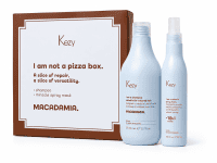 Kezy Pizza Macadamia — Подарочный набор Шампунь 375 мл + спрей-маска 18 в 1