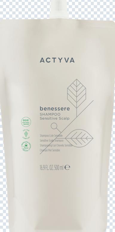 Kemon Actyva Benessere Shampoo - Шампунь для чутливої ​​шкіри голови 500 мл рефіл (м'яка упаковка)