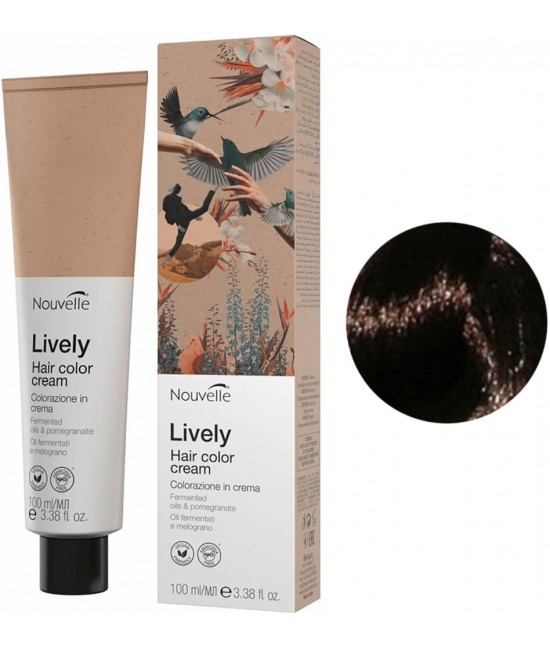 Nouvelle LIVELY Hair Color Крем-фарба для волосся без аміаку 100 мл 4.3 Каштановий золотистий