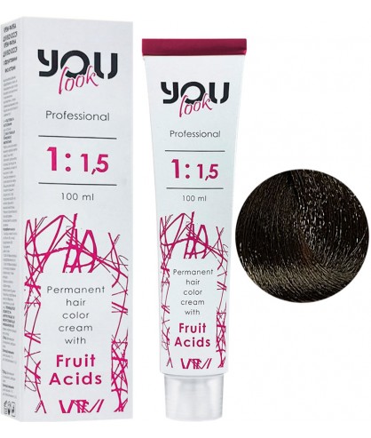 You Look Permanent Hair Color Cream With Fruit Acids - Стійка фарба для волосся 100 мл 5.71 Світлий шатен коричневий попелястий