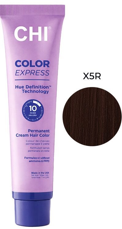 CHI Color Express - Крем-фарба безаміачна перманентна для волосся X5R середній натуральний червоно-коричневий