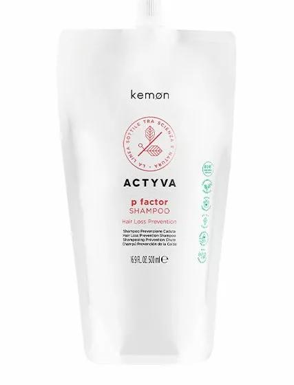 Kemon Actyva P Factor Shampoo - Шампунь від випадіння волосся  500 мл рефіл (м'яка упаковка)
