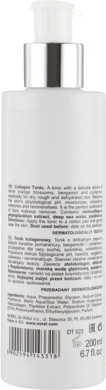 Norel AteloCollagen Tonic - Колагеновий тонік з ателоколагеном і морськими мінералами 200 мл Фото №2