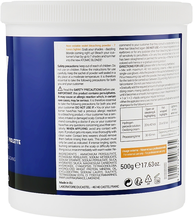 Subtil Bleaching Powder - Освітлююча пудра з охолоджувальним ефектом 500 г Фото №2