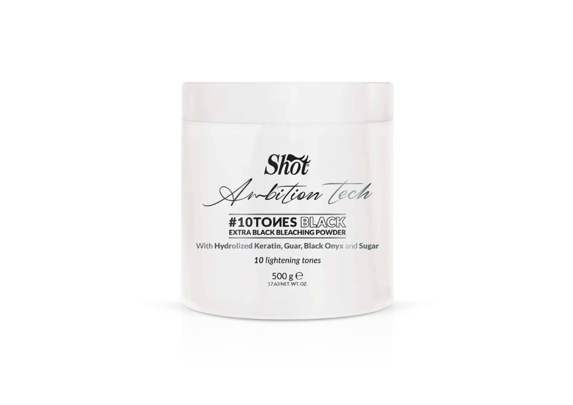 Shot Ambition Black Tech Bleaching Powde - Освітлювальний чорний порошок 10 тонів 500 г