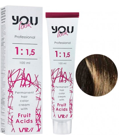 You Look Permanent Hair Color Cream With Fruit Acids - Стійка фарба для волосся 100 мл 4.7 Шатен матовий