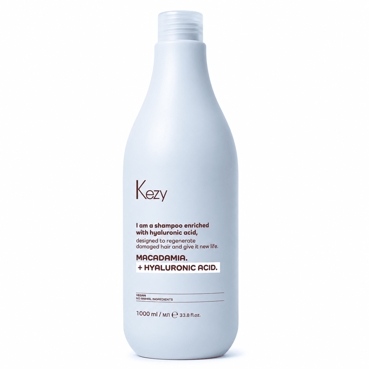 Kezy Macadamia+ Hyaluronic Acid - Реструктуруючий шампунь з гіалуроновою кислотою 1000 мл
