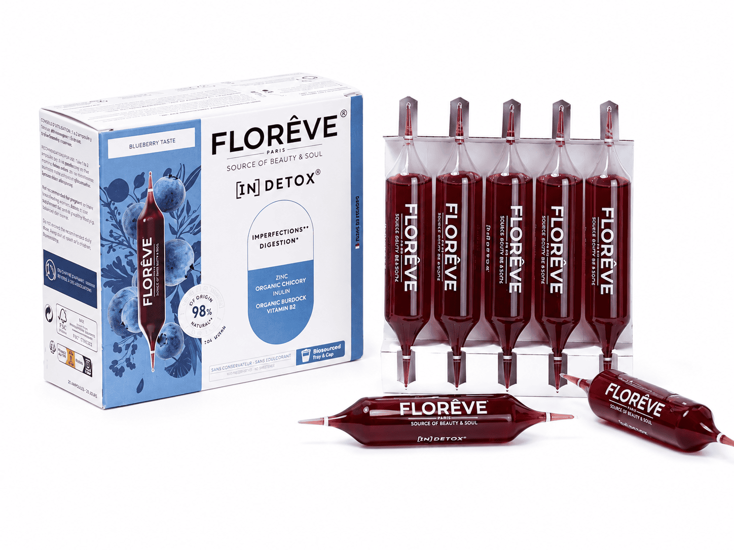 Floreve [IN] Detox Imperfections, Digestion - Ампули для покращення травлення та шкіри 10х15 мл