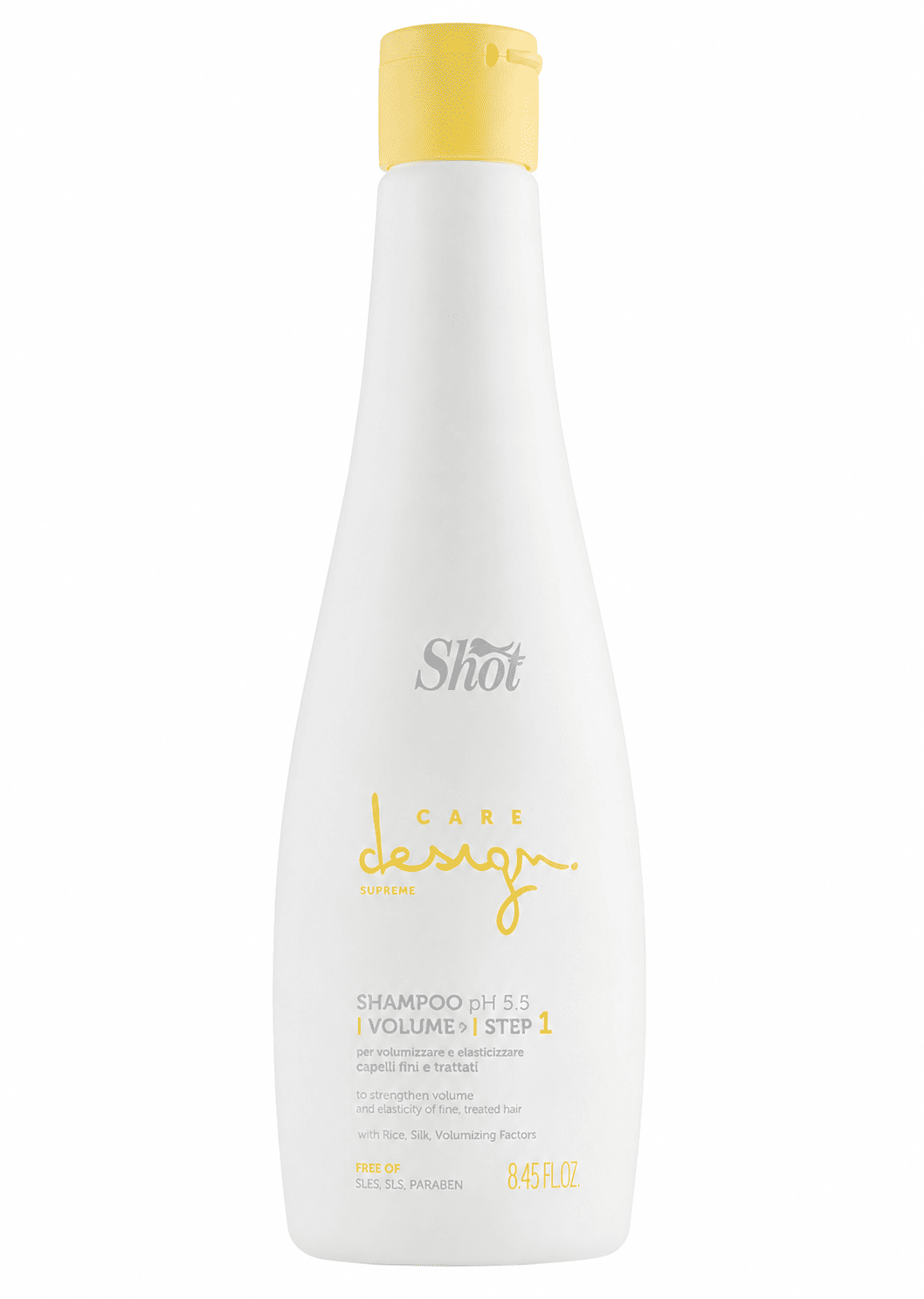 Shot Care Design Volume+ Step 1 Total Volumizing Anti-Frizz Shampo - Шампунь для надання об'єму волоссю 250 мл