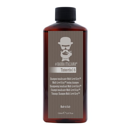 Barba Italiana Tintoretto 1-6 Multi Level Grey Tonning Shampoo - Тонуючий шампунь для чоловіків 150 мл