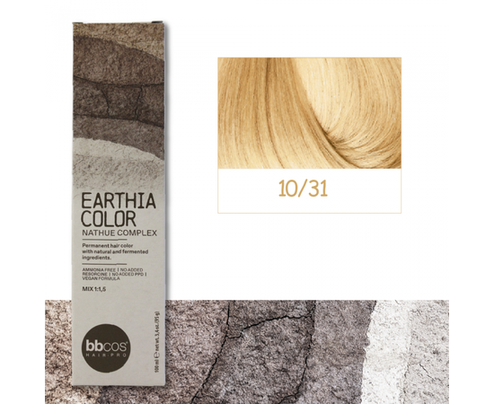 BBcos Earthia Color - Фарба для волосся без аміаку 100 мл 10/31 - пісочний ультра світлий блондин 