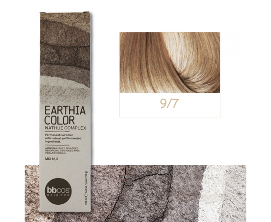 BBcos Earthia Color - Фарба для волосся без аміаку 100 мл 9/7 - Бежевий блондин