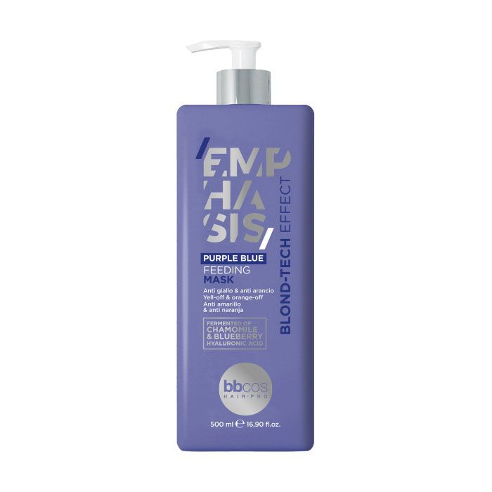 BBcos Emphasis Blond-Tech Purple Blue Feeding Mask - Поживна маска для волосся з фіолетово-синім пігментом 500 мл