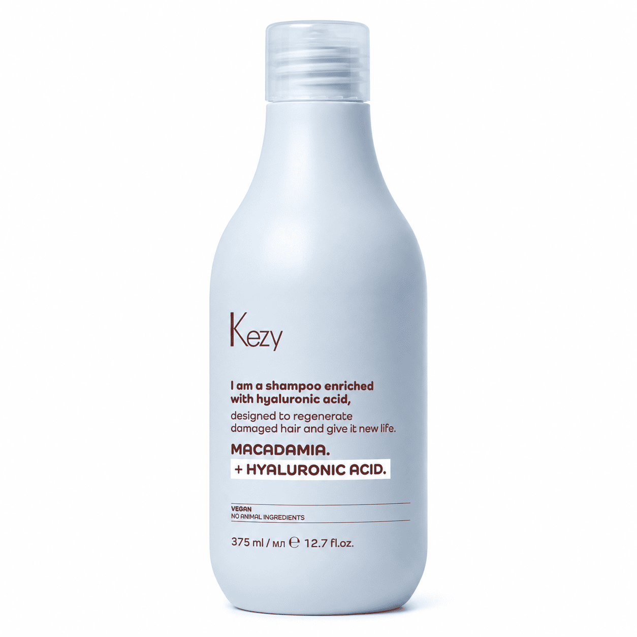Kezy Macadamia+ Hyaluronic Acid - Реструктуруючий шампунь з гіалуроновою кислотою 375 мл