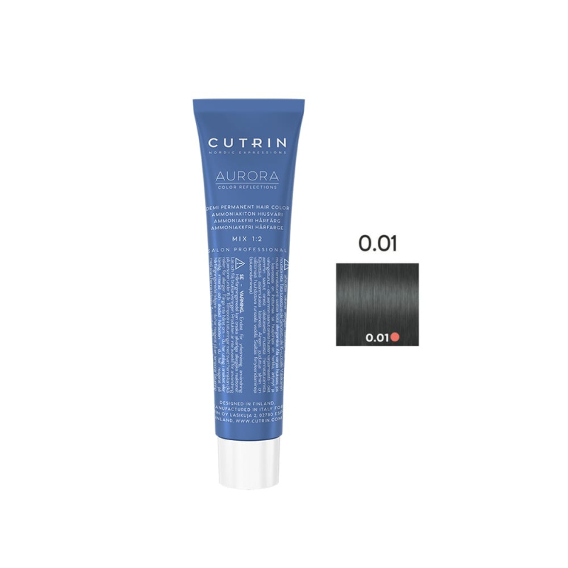 Cutrin Aurora Demi Color - Безаміачна фарба для волосся 60 мл 0.01 Срібний