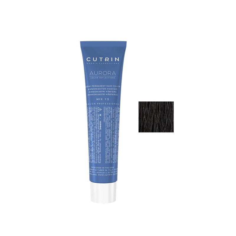 Cutrin Aurora Demi Color - Безаміачна фарба для волосся 60 мл 4.7 Чорна кава