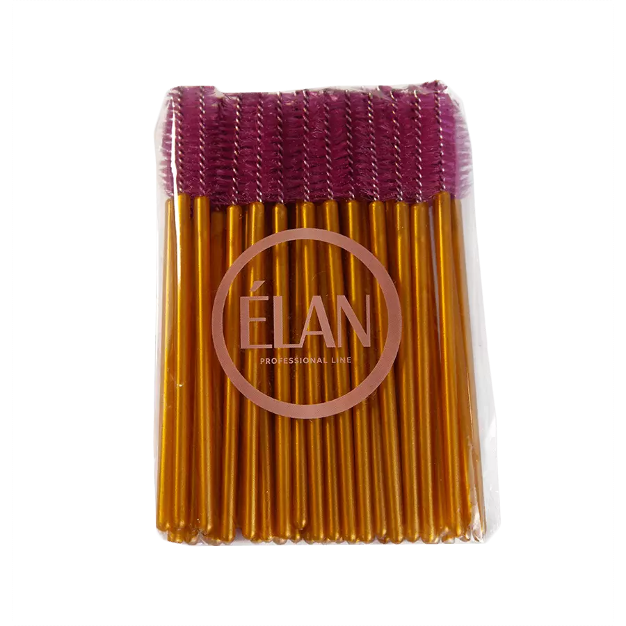 Elan Professional Line — одноразовая нейлоновая щеточка для бровей, красная 50 шт