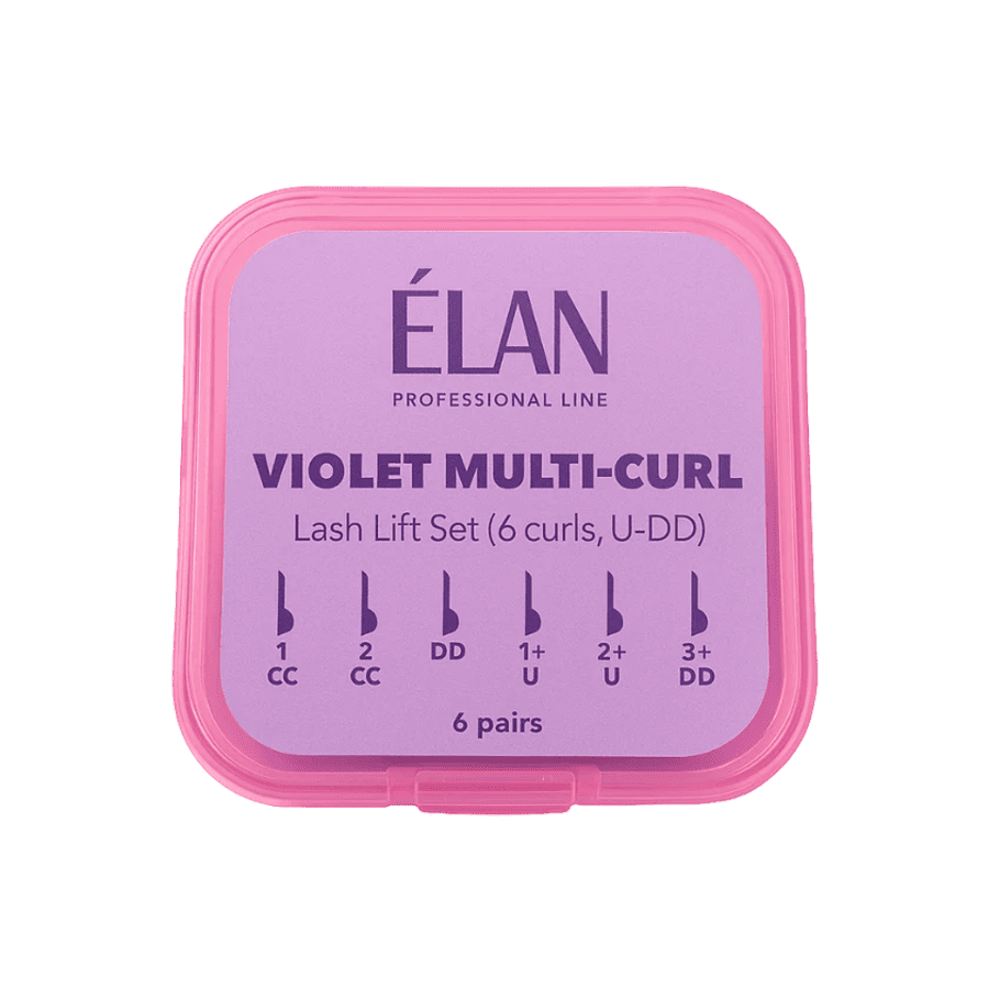 Elan Professional Line VIOLET MULTI-CURL — силиконовые валики для ламинирования ресниц с изгибами U-DD 12 шт