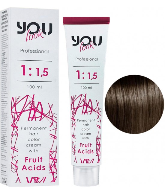 You Look Permanent Hair Color Cream With Fruit Acids - Стійка фарба для волосся 100 мл 6.11 Темний блондин інтенсивний попелястий