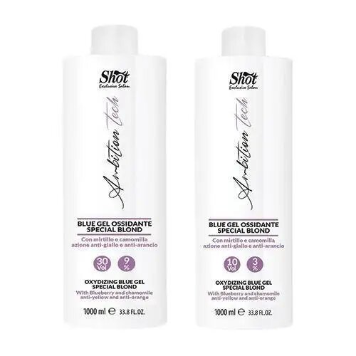 Shot Ambition Tech Blue Oxidizing Gel Special Blond - Гель-окислювач із синім пігментом 1000 мл 10 vol (3%)