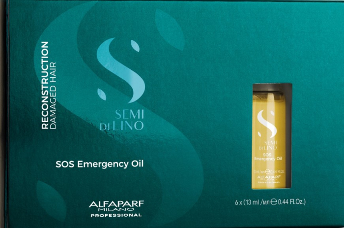 AlfaParf Semi Di Lino SOS Emergency Oil - Восстанавливающее масло в ампулах 6 х 13 мл