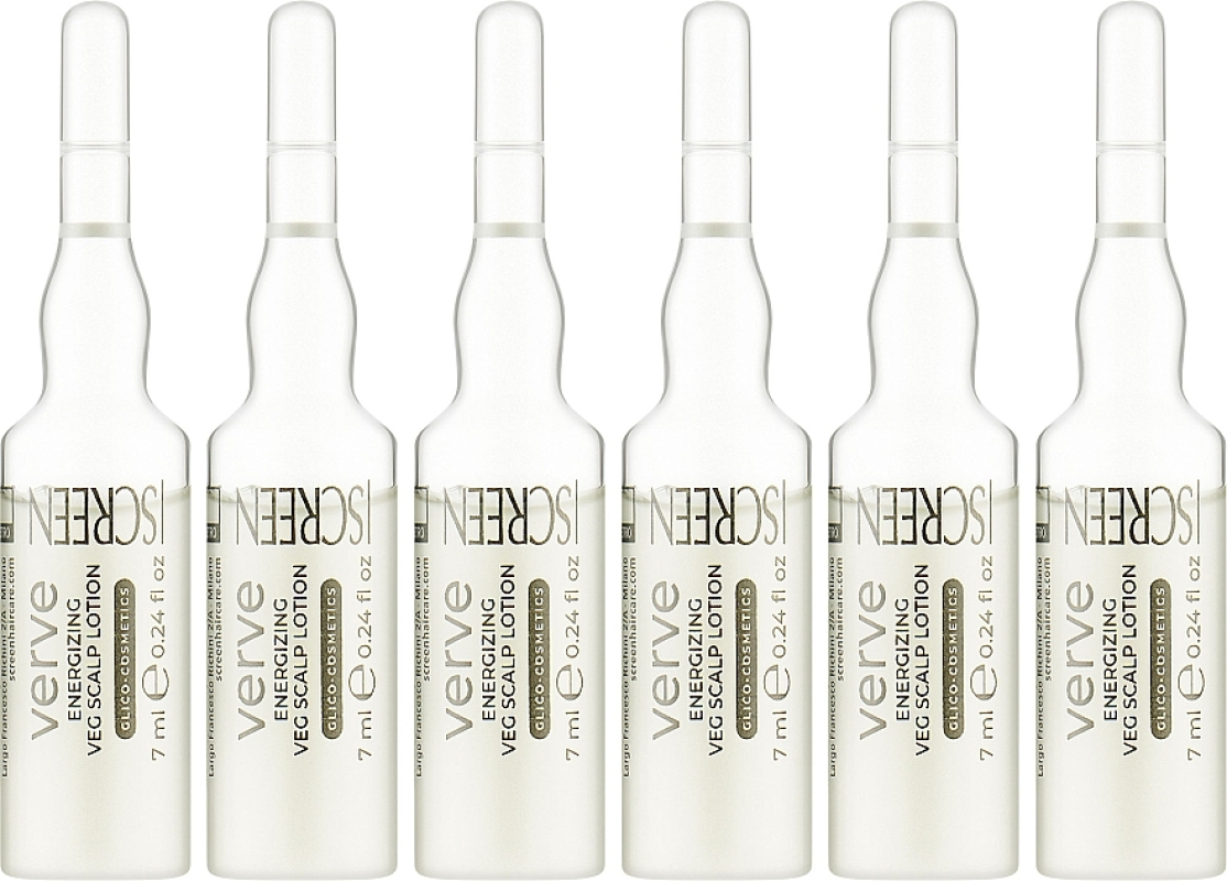 Screen Purest Verve Energizing Veg Scalp Lotion - Ампулы для профилактики выпадения волос 6 х 7 мл