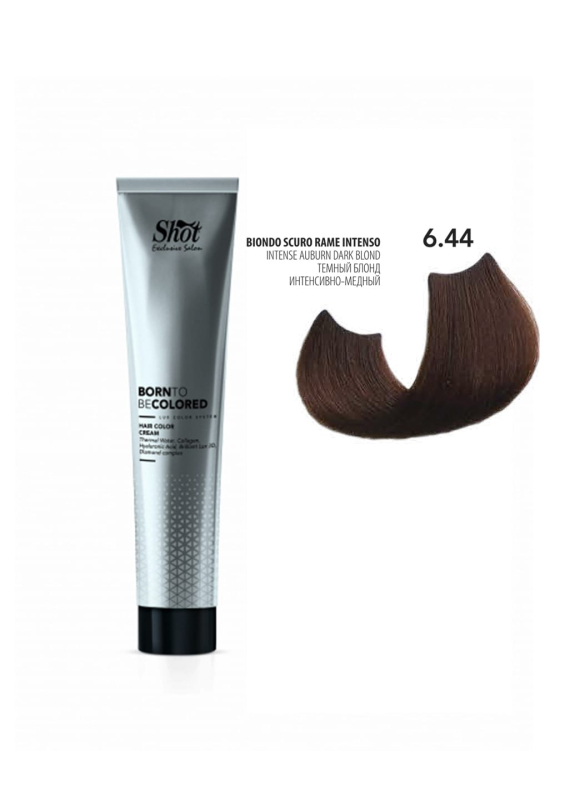 Shot Born To Be Colored Hair Color Cream - Крем-фарба для волосся 100 мл 6.44 Темний блонд інтенсивно-мідний 