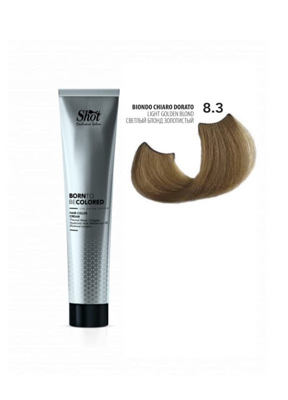 Shot Born To Be Colored Hair Color Cream - Крем-фарба для волосся 100 мл 8.3 Світлий блонд золотистий