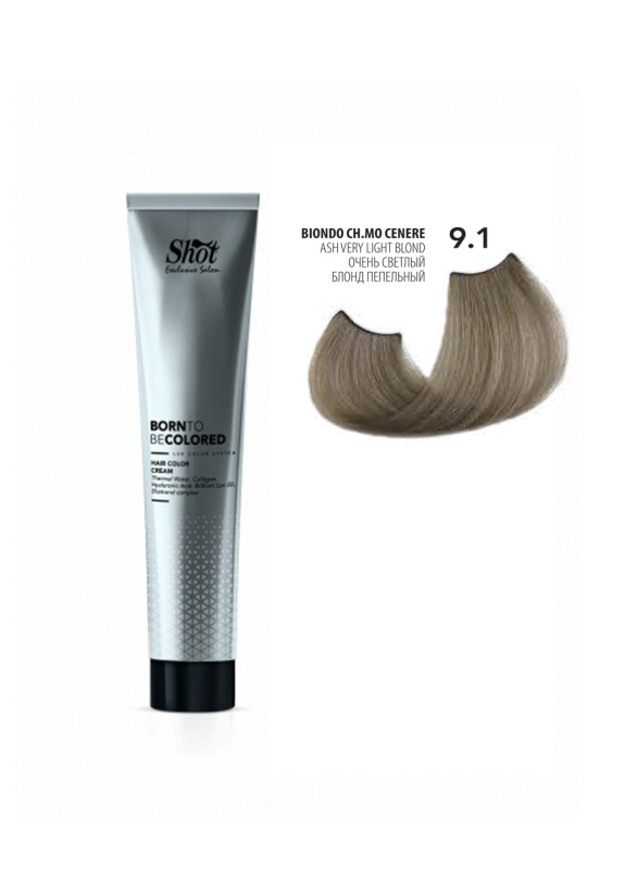 Shot Born To Be Colored Hair Color Cream - Крем-фарба для волосся 100 мл 9.1 Дуже світлий блонд попелястий