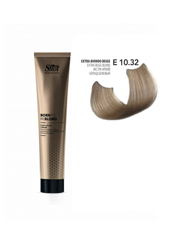 Shot Born To Be Colored Hair Color Cream - Крем-краска для волос 100 мл 10.32 Яркий блонд бежевый