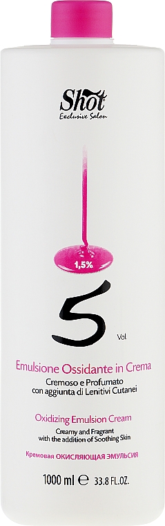 Shot Scented Oxi Emulsion Cream - Мягкий проявитель 1000 мл 5 vol (1,5%)