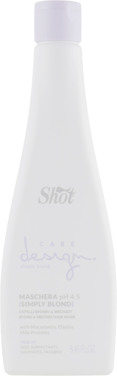 Shot Care Design Blond And Maches Hair Mask - Маска для освітленого і мелірованого волосся 250 мл