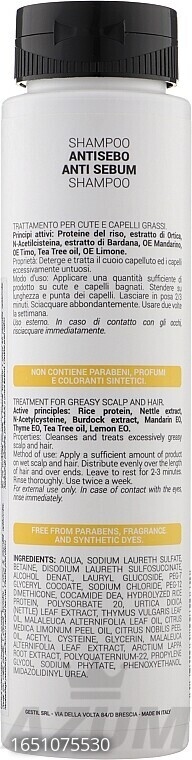 Gestil 2.2 ANTI SEBUM SHAMPOO - Шампунь для жирной кожи головы, при себорее 250мл - 1
