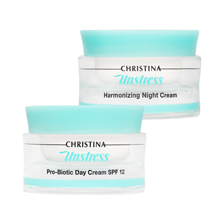 Денний крем для шкіри навколо очей і шиї "Пробиотик" - Christina Unstress Probiotic day cream for eye and Neck