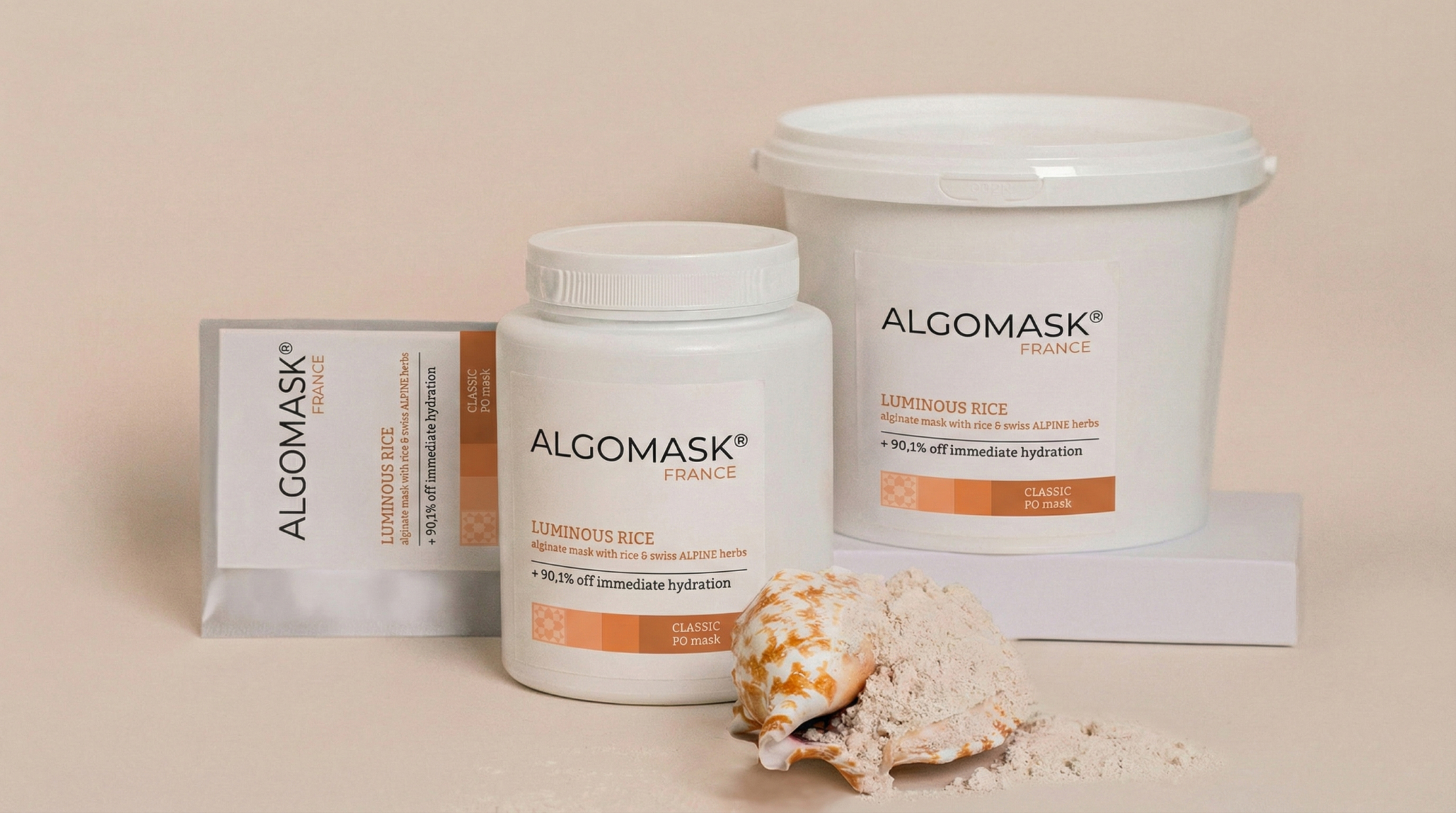 ALGOMASK LUMINOUS RICE alginate mask - С рисом и альпийськими травами альгинатная маска