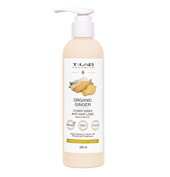 T-LAB Professional Organics Organic Ginger Conditioner - Кондиционер для ослабленных и тусклых волос 250мл