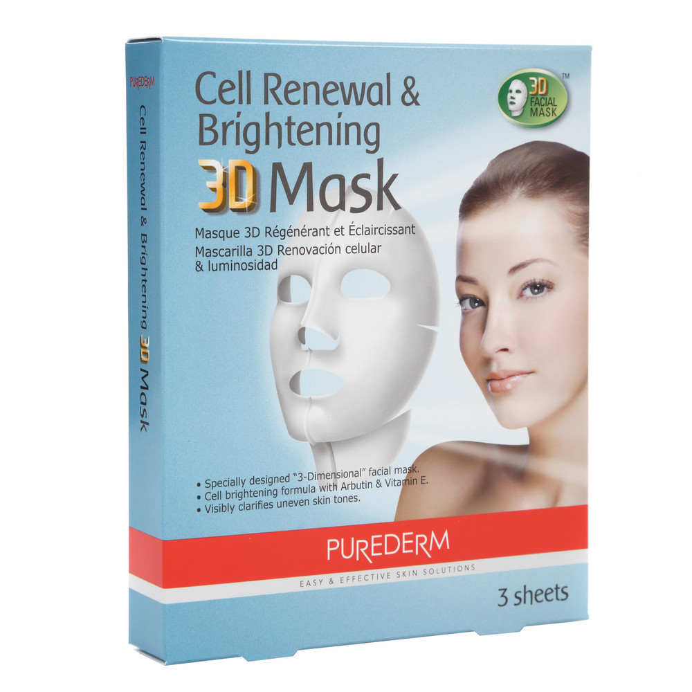 Purederm Cell Renewal & Brightening 3D Mask - Набор 3D масок обновляющие и осветляющие